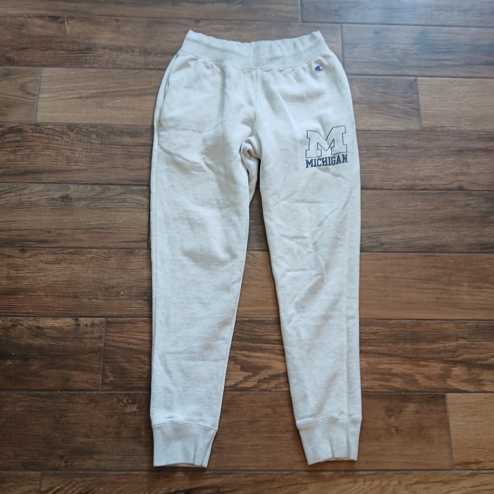 Michigan Joggers Womens Medium Grey Champion Reverse Weave Comfort Casual